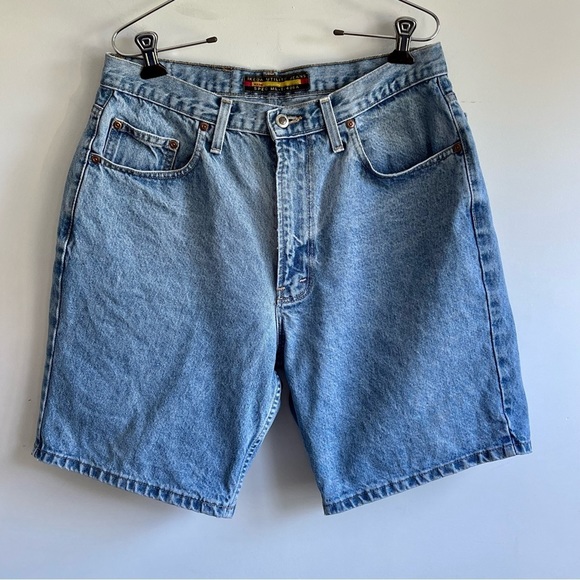 Vintage Pants - VINTAGE Oversized IKEDA Relaxed  Bermuda Jean Denim High Waist Shorts 30"